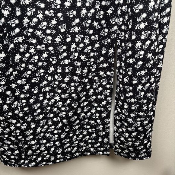 Betsey Johnson Maxi Dress Large Puff Short Sleeves Lace-up Slit Floral JM108674 - Picture 6 of 13